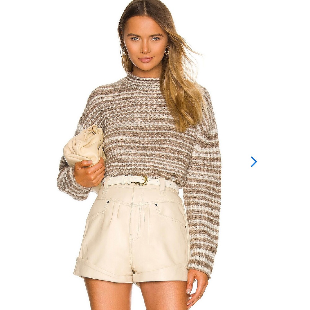 Rails Echo Striped Wool alpaca Sweater Size XS neutral brown white Space Dye